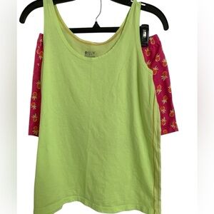 Hue Pajama Set shorts and tank, Size M, Lime Green & Pink pineapples lingerie